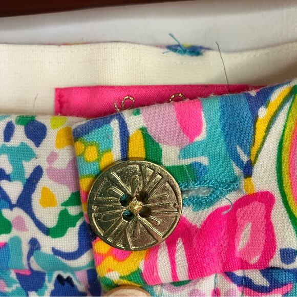 Lilly Pulitzer | Bright Colorful Floral Print Pants Stretchy Rayon Blend 6 - Picture 4 of 9